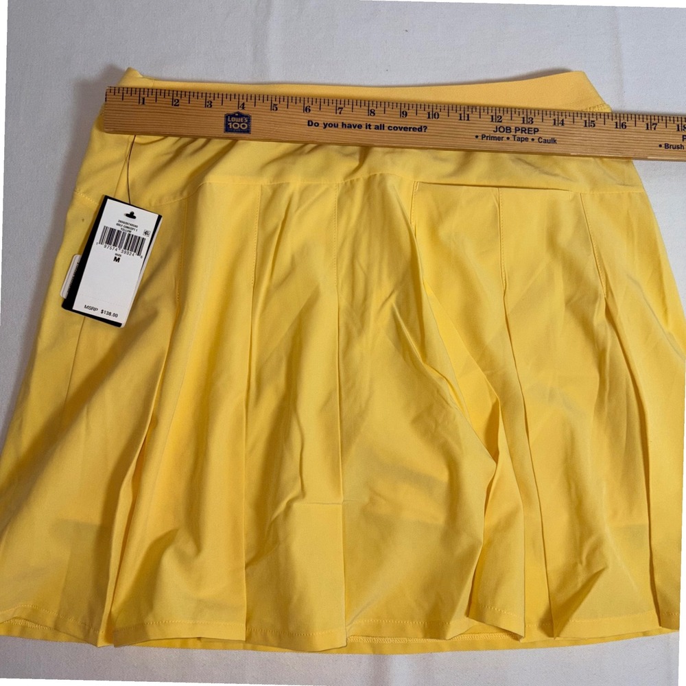 RLX Ralph Lauren Golf Skort Medium Yellow New Pleated Back Wicking Athletic - Picture 3 of 12